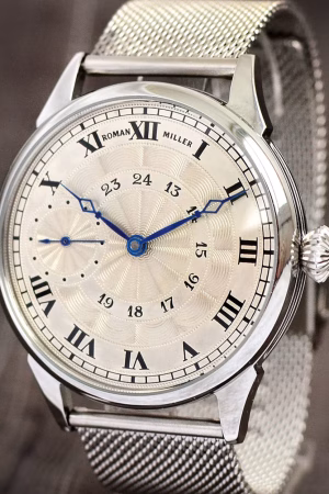 Luxury Watch Old Paris Roman Miller: Silver Enamel Dial, Steel Bracelet, Mechanical, Marriage watch