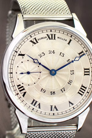 Luxury Watch Old Paris Roman Miller: Silver Enamel Dial, Steel Bracelet, Mechanical, Marriage watch - Image 2